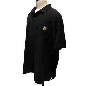Carhartt Polo Shirt Pocket Mens 4XL Black Original Fit Short Sleeve Work Wear